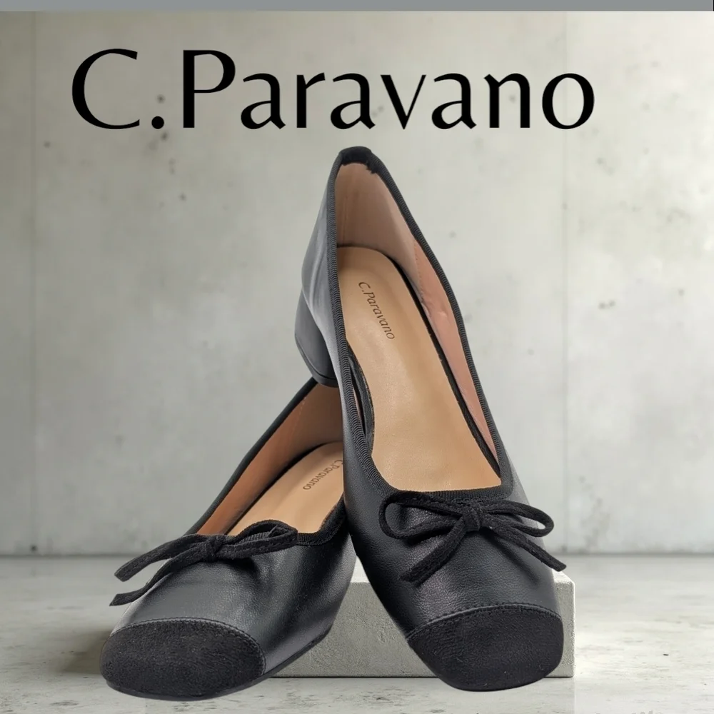 NWOT C. Paravano Toe Bowknot Ballet Flats Size US 8.5 EU 39 - Picture 1 of 16